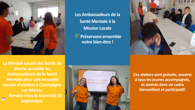 Atelier avec les Ambassadeurs de la Santé Mentale.